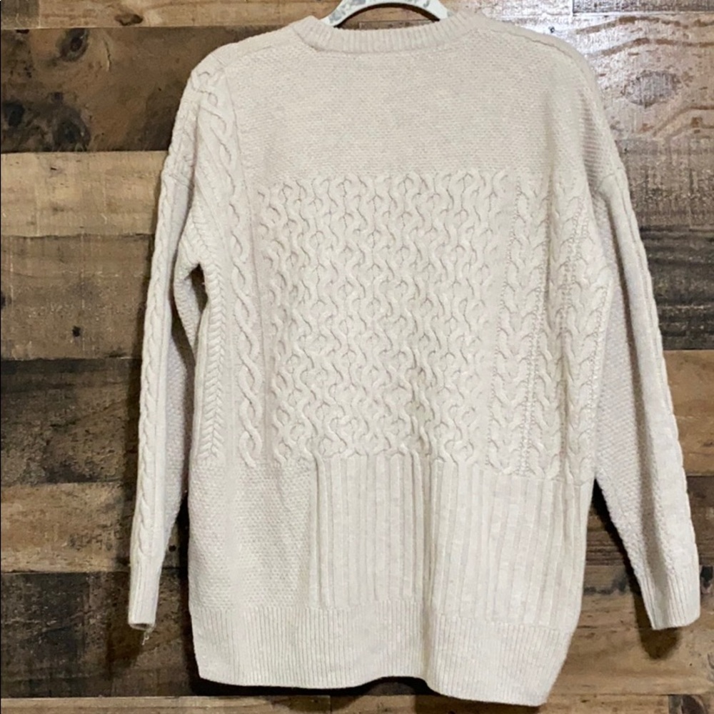 MADEWELL Patchwork Cable Knit Tunic Sweater - Picture 4 of 10